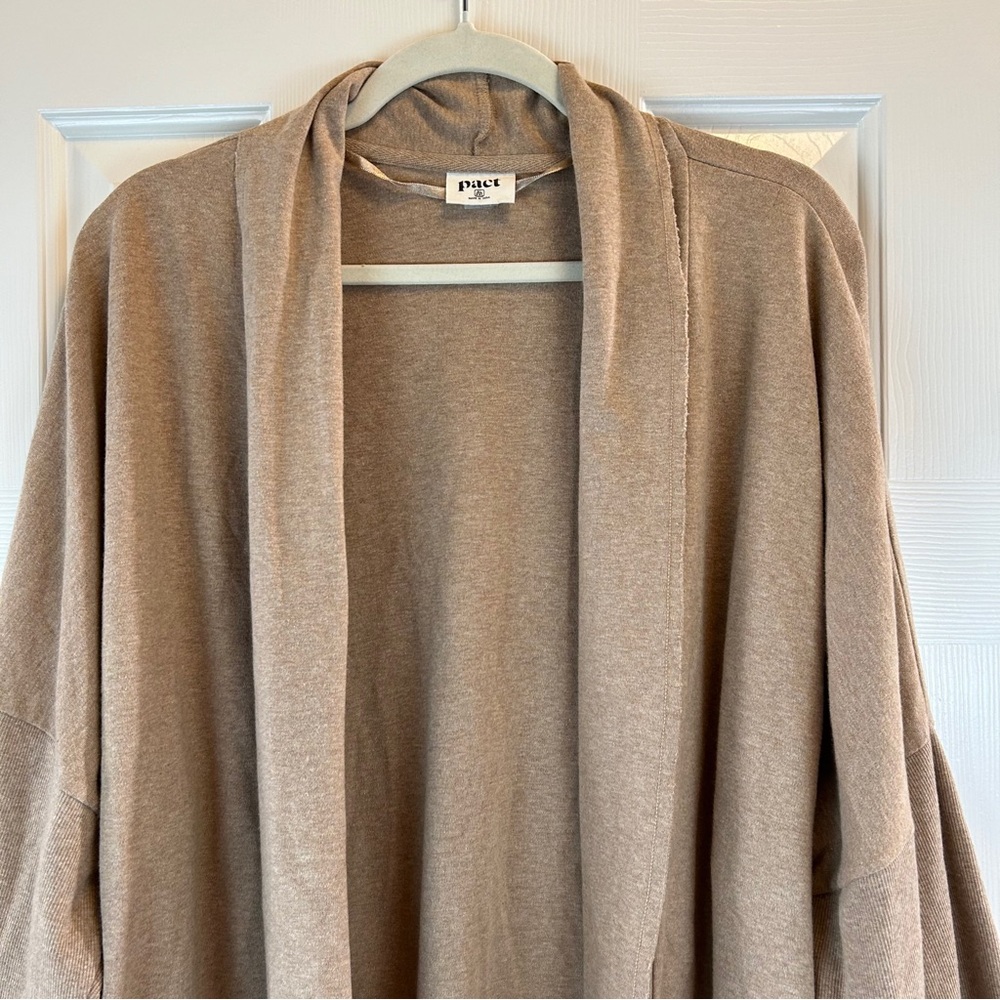 Pact Tan Slouchy Open Front Cardigan - Picture 2 of 9